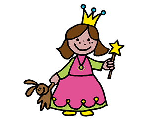 Illustration: Mädchen als Prinzessin verkleidet