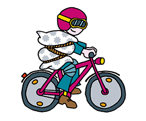 Illustration: Kind mit Fahrrad