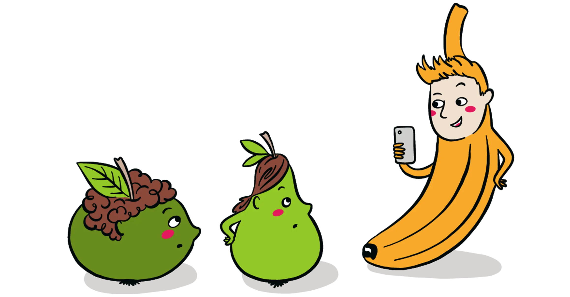 Illustration aus Medienbrief 2. Kwi, Birne, Banane